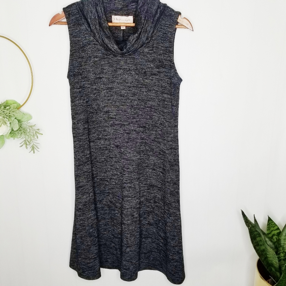 Philosophy NEW Gray Sleeveless Mock Neck Dress